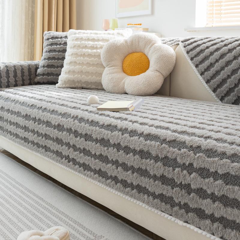 

Плюшевая подушка для дивана, зимние утолщенные нескользящие подушки для сиденья, простой современный кожаный чехол для дивана, тканевый чехол 70*70cm