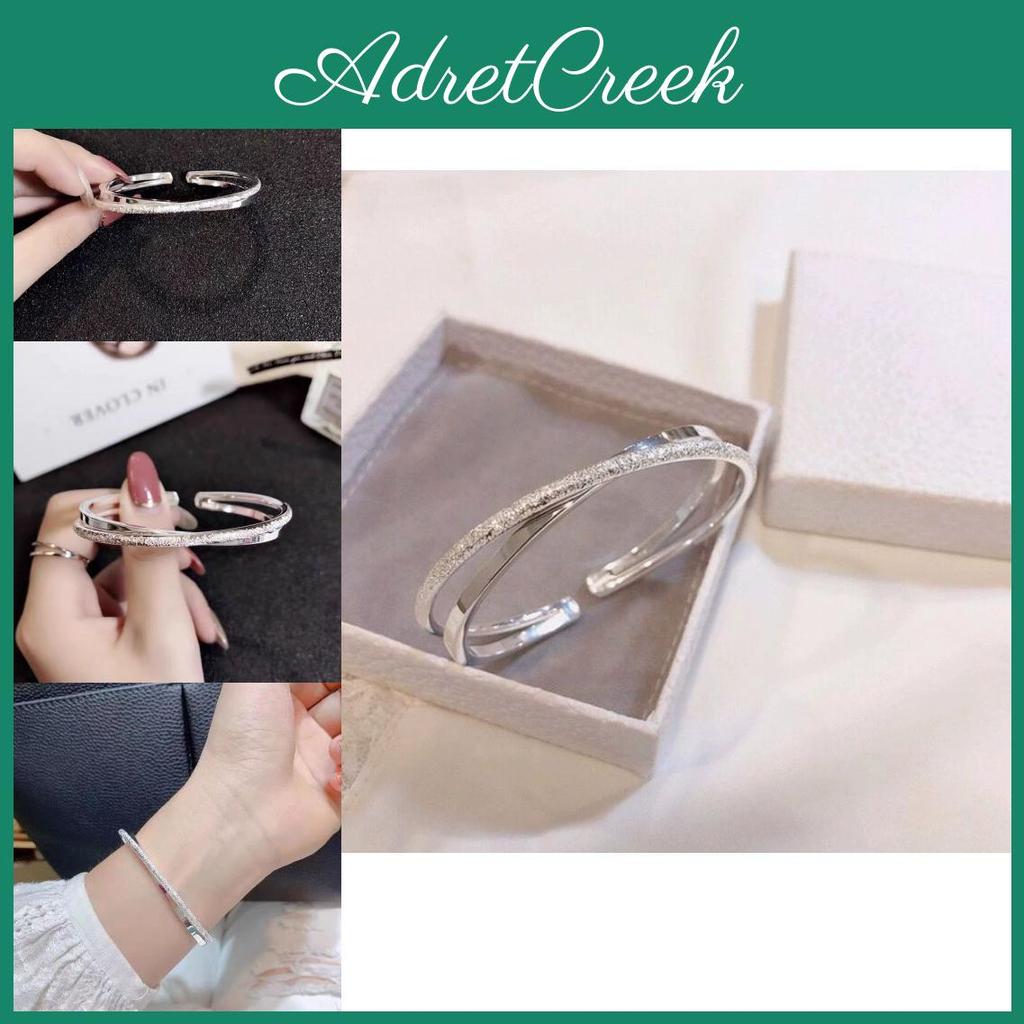 Lightweight Matte Cross Bangle Adjustable Modern Design For Women