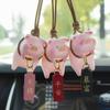 Car Rear View Mirror Pendant with Chinese Character Cute Swing Lucky Pig Piggy Hanging Ornament Auto Interior Decor