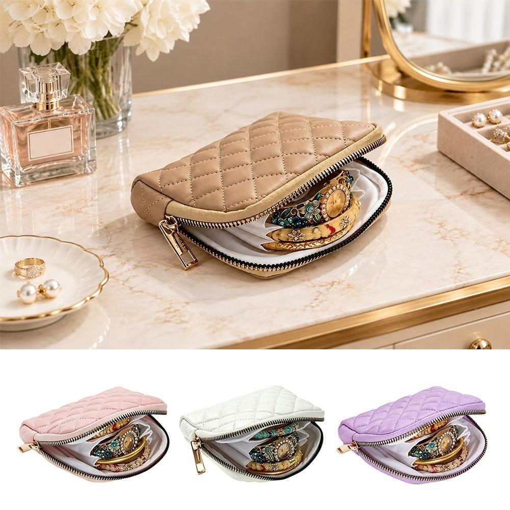 PU Jewelry Storage Case Multi-Layer Compartments Jewelry Organizer Bag New Jewelry Pouch For Women