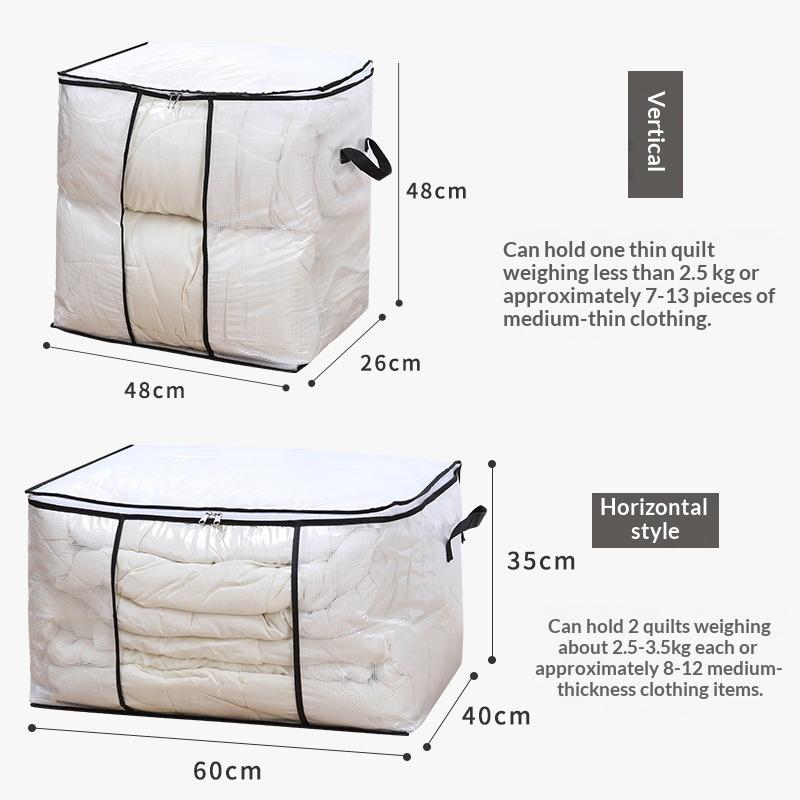 Durable Clothes Storage Bag Large Capacity See Through Window Tough Zippers for Travel Camping Clothing Packing