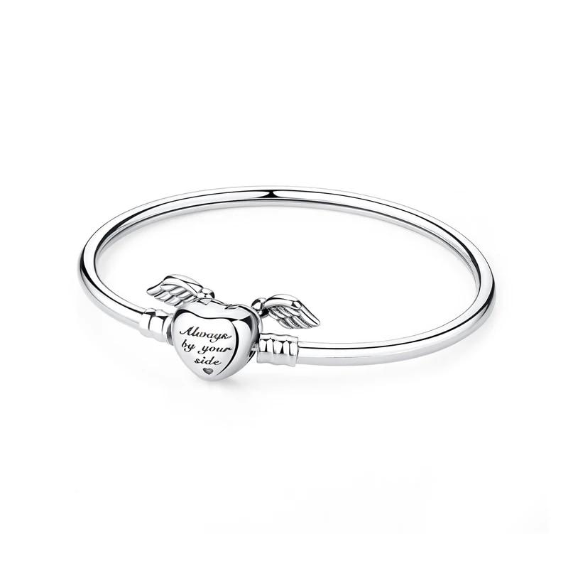 Originale 925 Sterling Sølv Armbånd Armbånd Krystallkule Kjærlighet Hjertelås Perler Charms Moments Armbånd For Kvinner DIY smykker