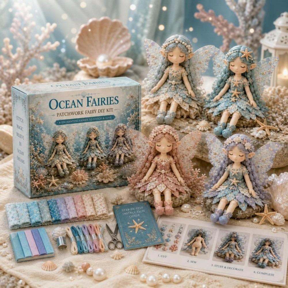 Floral Print DIY Quilted Fairy Kit Handmade Patchwork Tabletop Tree Set For Beginners