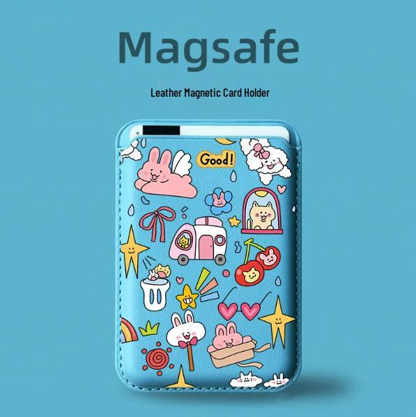 Graffiti MAGsafe Leather Card Holder Case for Apple Phones