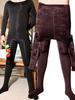 Unisex Thickness Warm Jumpsuit Round Neck Fleece Unitard Tights Bodystocking Penis Sheath Close Open Crotch Bodysuit Lingerie