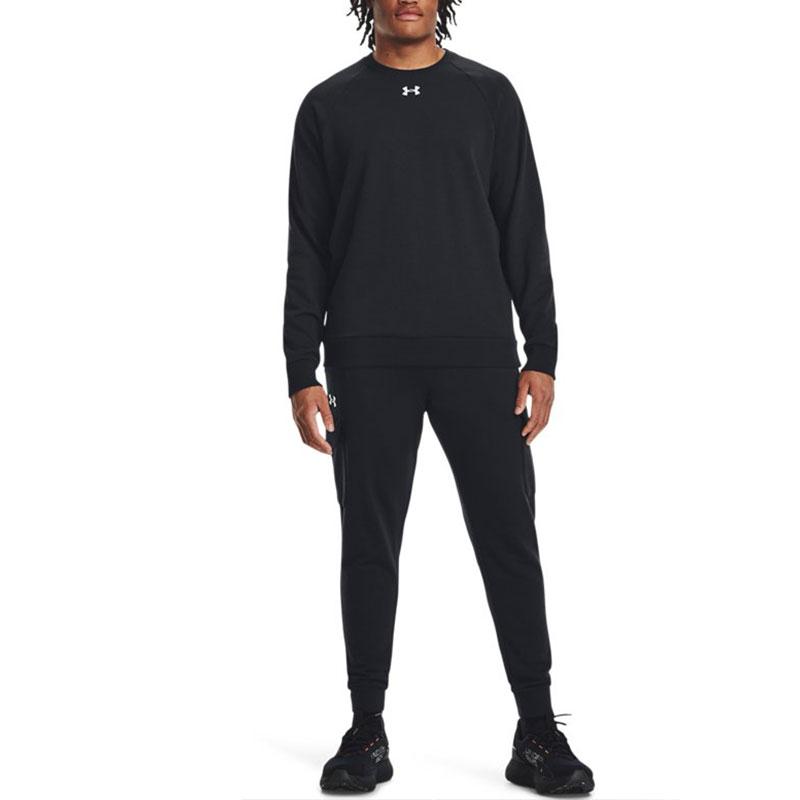 Under Armour Rival Solid Fleece Crew Training Sweatshirt Men Sweatshirt Black 1379755-001