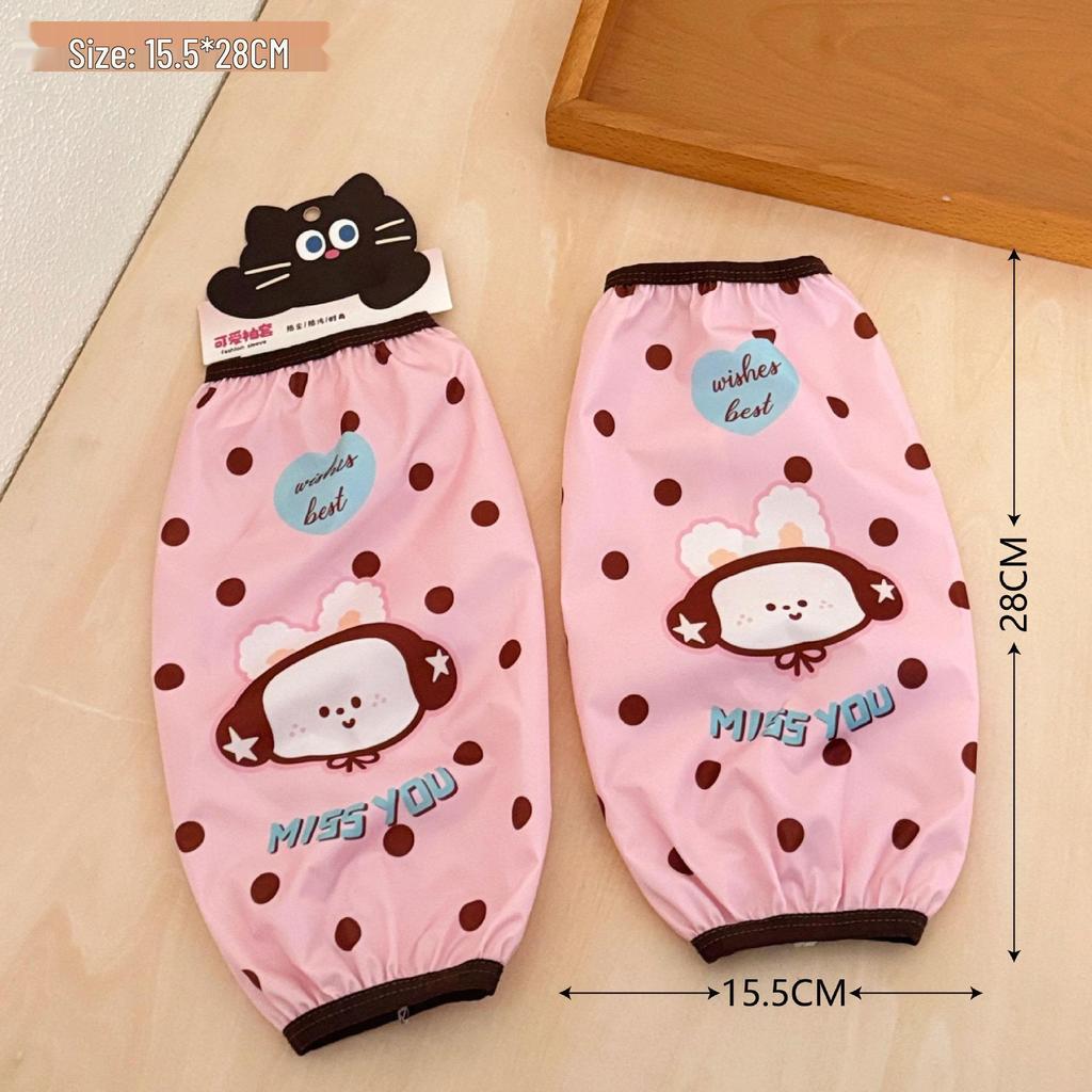 Tengyi Waterproof Cartoon Arm Sleeves - Cute, Stain-Proof, Protective Covers for Students & Office Use
