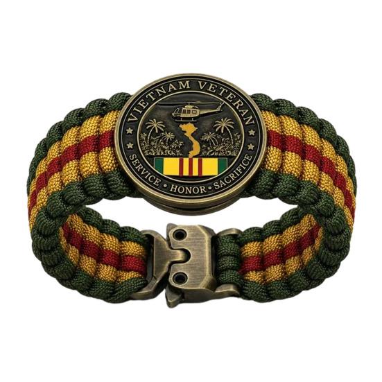 Vietnam Veteran Bracelet Survival Tribute Parachute Cord Bracelet