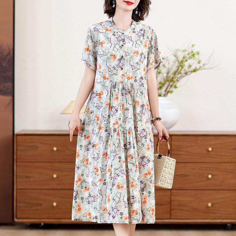 Lockere Kleider für Damen im Sommer, Übergröße, lässig, kurzärmelig, elegante Kleider für Damen, Vintage-Kleidung