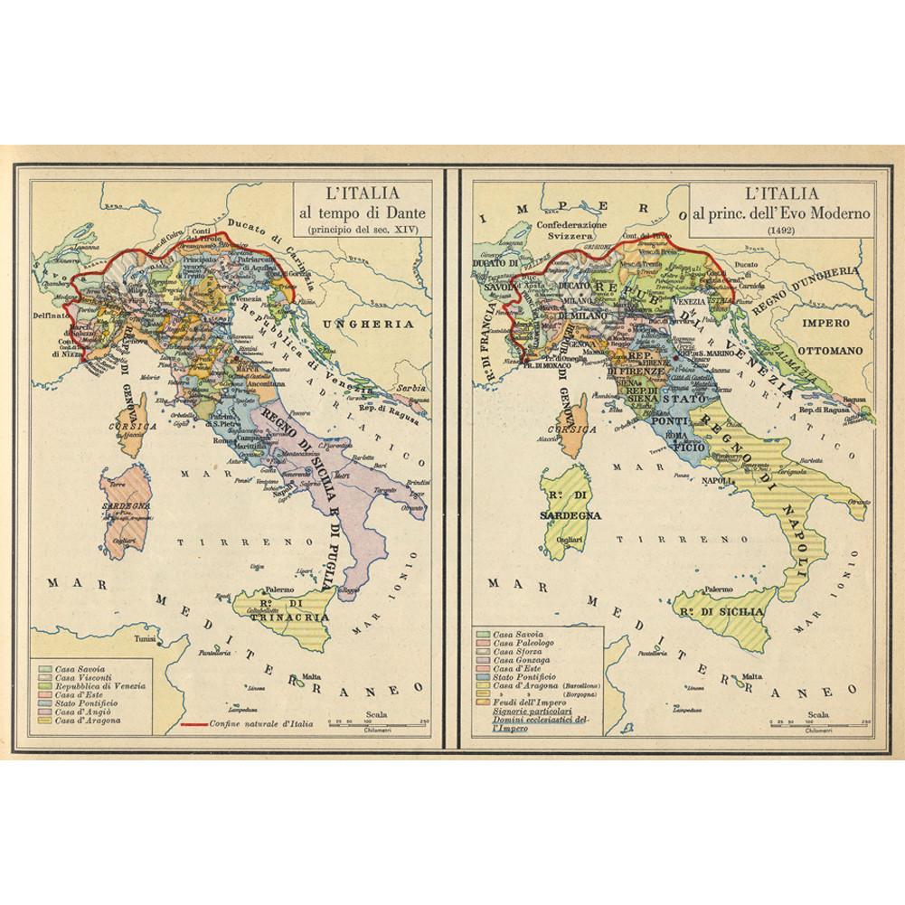 Fundal Harta Italiană-Harta Italiei Vintage,Decor de Perete Decor Acasă,Studiu,Instrumente Geografice,Instrumente Turism/educație