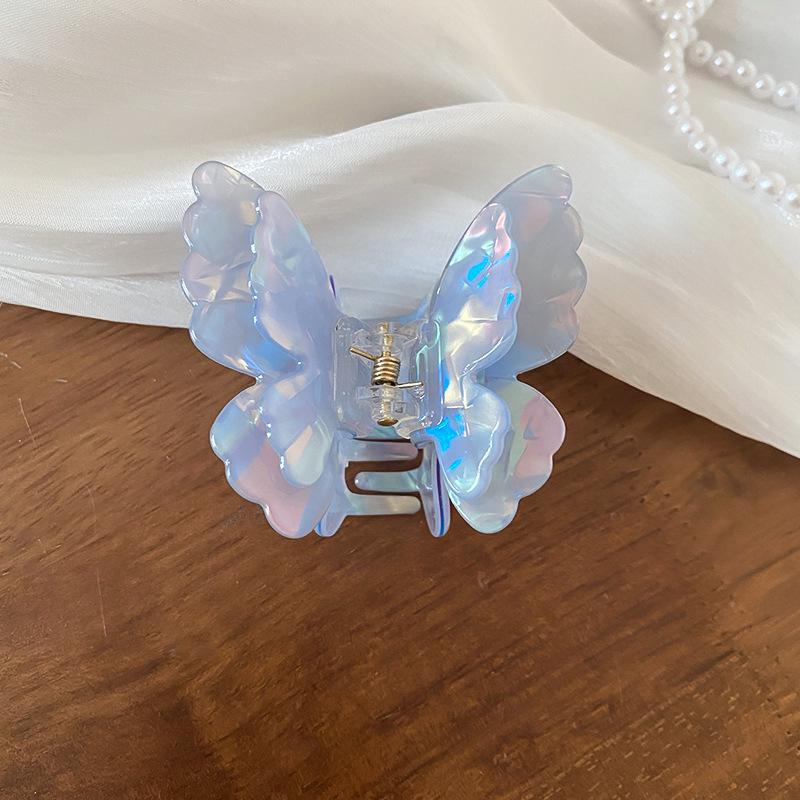 Korean Style Versatile Girlish Butterfly Shark Clip Hairpin - High-End Niche Literary Hair Accessory.