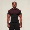 Herren Slim Fit Trainings-T-Shirt, Kurzarm Gym Shirt, Feuchtigkeitstransportierende Activewear, Mehrere Farben (Schwarz, Burgunderrot, Dunkelgrau)