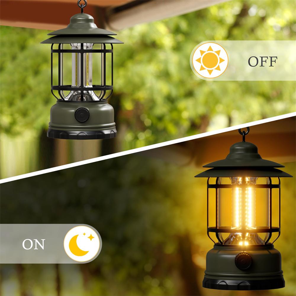Camping Tragbare Retro Laterne Vintage Zeltbeleuchtung Laterne Dekoration Wasserdicht Outdoor Garten Straßenweg Rasenlampe