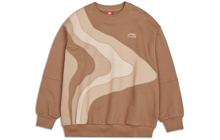Li Ning Sweatshirts Men s Amber Brown Crew Neck Moderate Other AWDR165-1 XL