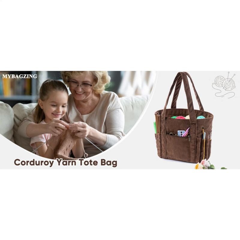 Crochet Yarn Bag Corduroy Yarn Bags Knitting & Crochet Supplies Crochet Yarn Holder Large Capacity For Women Work Travel