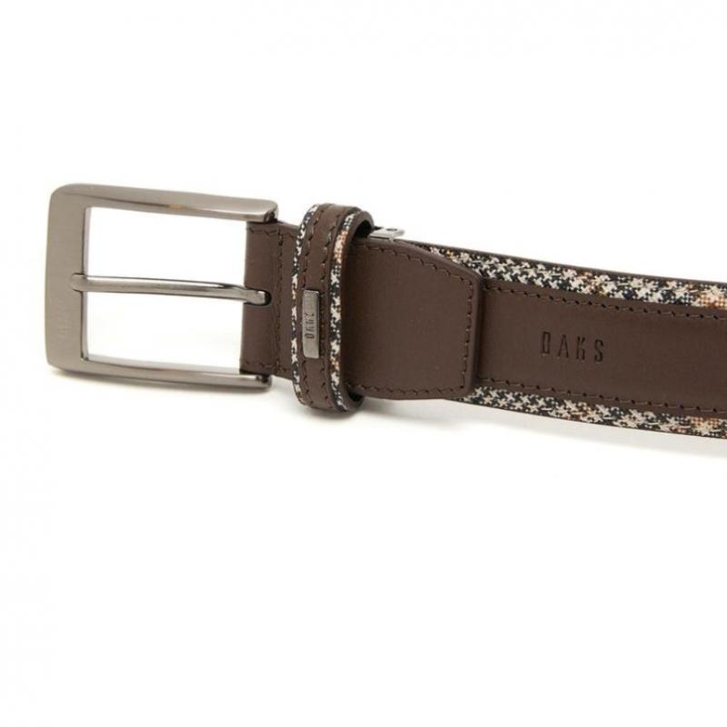 Daks Dark Brown Check Strap   Hook Leather Belt Dbbe6e722w3