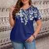 Plant and Floral Patterns 3D Digital Printing  Women's Fashionable Round Neck Short Sleeved T-shirt