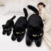 Cute Cartoon Animal Black Gray Cat Plush Long Pillow Kawaii Kitty Stuffed Toy For Children Sleep Appease Doll Room Decor Gift