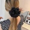 Korean 3D Pleated Satin Fabric Hairband with High-End Flower Hair Tie, Retro and Chic, High Quality