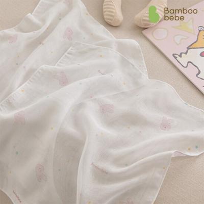 Bamboo Bebe Signature Gauze Handkerchief Pink Rabbit My Pet 6 Pieces