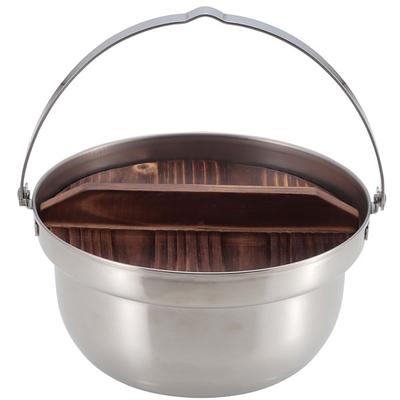 CaptaIn Stag CaptaIn Stag Uh 4124 [campIng Fire Pot With Wooden Lid 18cm StaInless Steel Made In Japan Made In Tsubame Sanjo]
