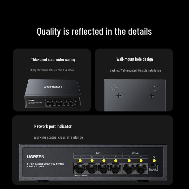 UGREEN 4-Port PoE Gigabit Ethernet Switch
