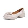 Popular French Retro Platform Small Leather Shoes Women's 2025 Autumn New Round Head Shallow Mouth Single Shoes Low Heel Loafers