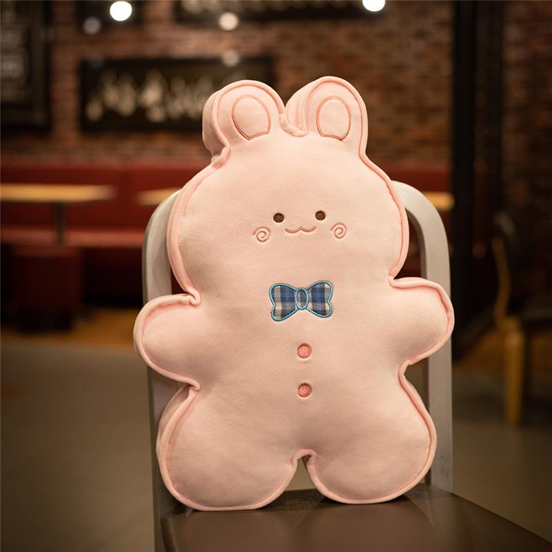 

New Soft Gingerbread Doll Plush Toy Cute Cookie Man Pillow Office Back Pillow Doll Doll Birthday Gifts for Girls and Boys 45X35CM рожевий