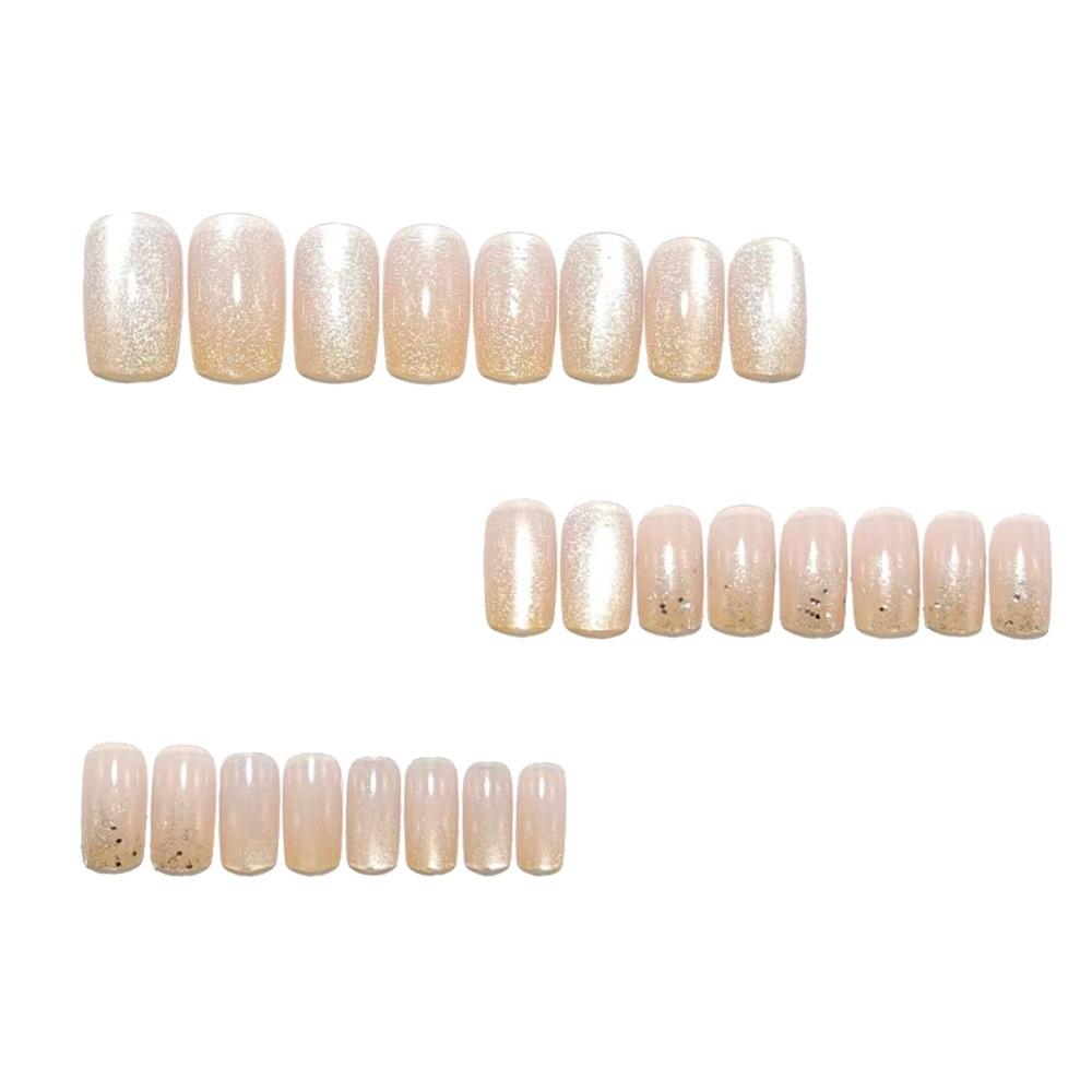 Cat's Eye Wearable Manicure Autumn And Winter Manicure Nail Patch Cat's Eye Flash New Whitening Pure Desire Medium And Long Style Wearable Manicure