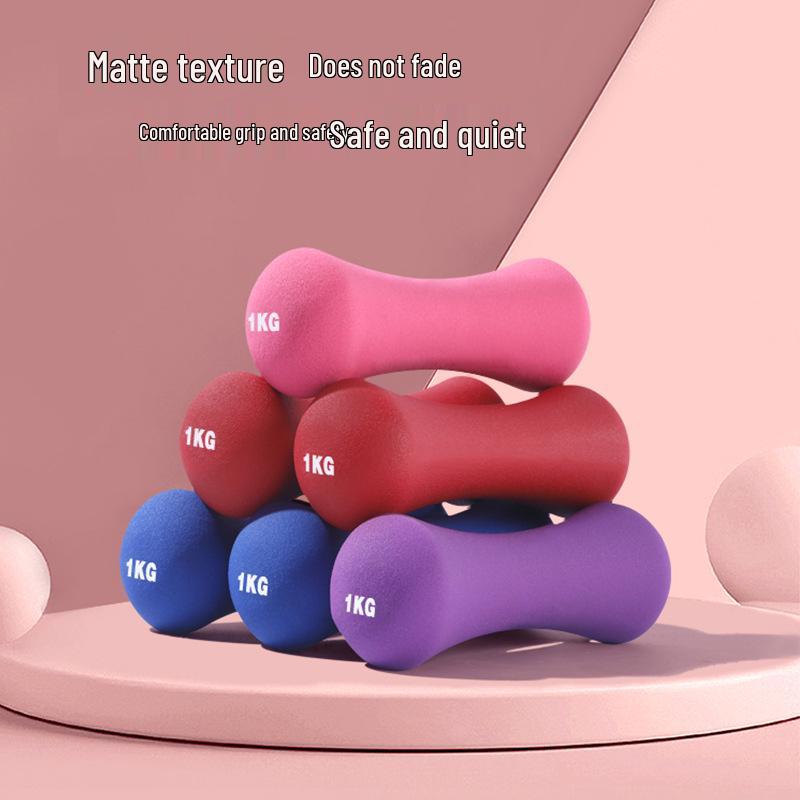 Bone-Shaped Cast Iron Dumbbells, 2kg - Women's Fitness, Home Gym, Belly Slimming, Yoga