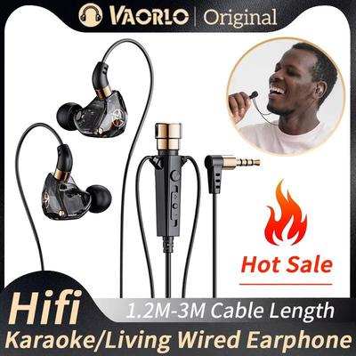 Karaoke HiFi Vezetékes Fejhallgató Mikrofonnal Énekléshez Nappaliba Fejhallgató 3,5 mm AUX Mély Basszus Zajszűrő Fülhallgató 1,2M 3M KTV Zene