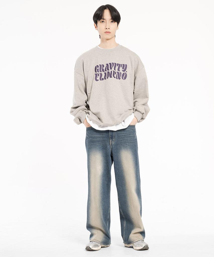 ELIMENO El Graffiti Oversized Sweatshirt Gray (Purple)