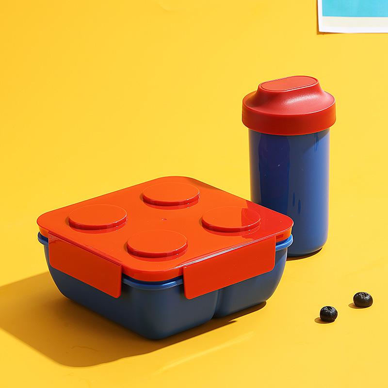 DIY Building Blocks Lunch & Picnic Box - Kids' Salad, Bento & Fruit Box with Microwave Heating