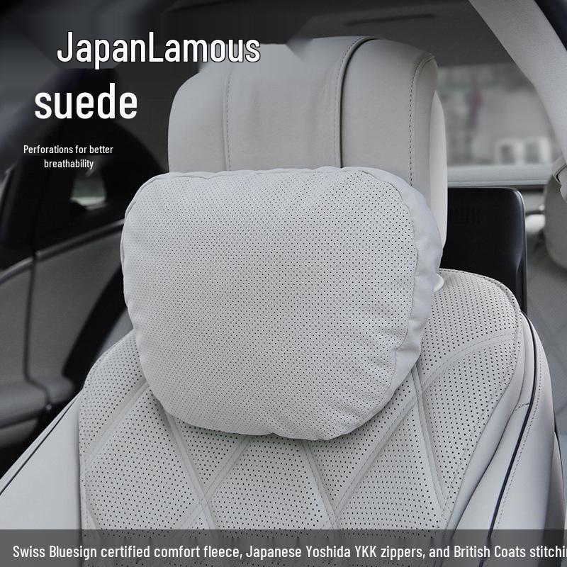 Car Headrest for Mercedes, BMW, AITO, Tesla - Pillow & Lumbar Support for Cervical Spine Comfort