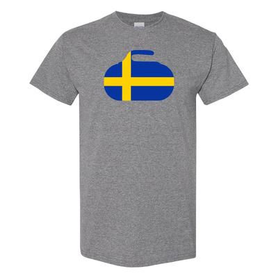 Sweden Curling Stone - Winter Sports T Shirt - Graphite Heather
