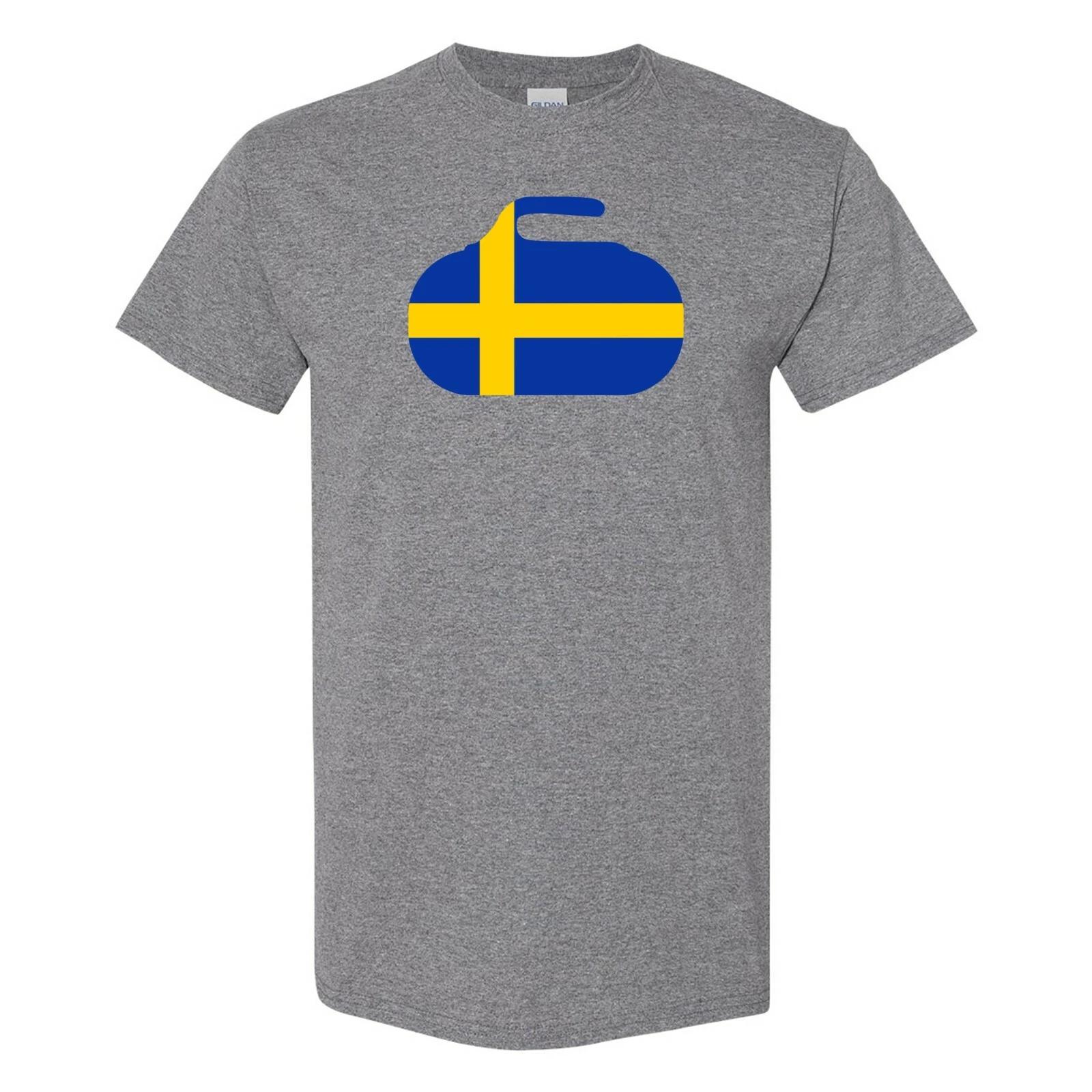 Sweden Curling Stone - Winter Sports T Shirt - Graphite Heather S