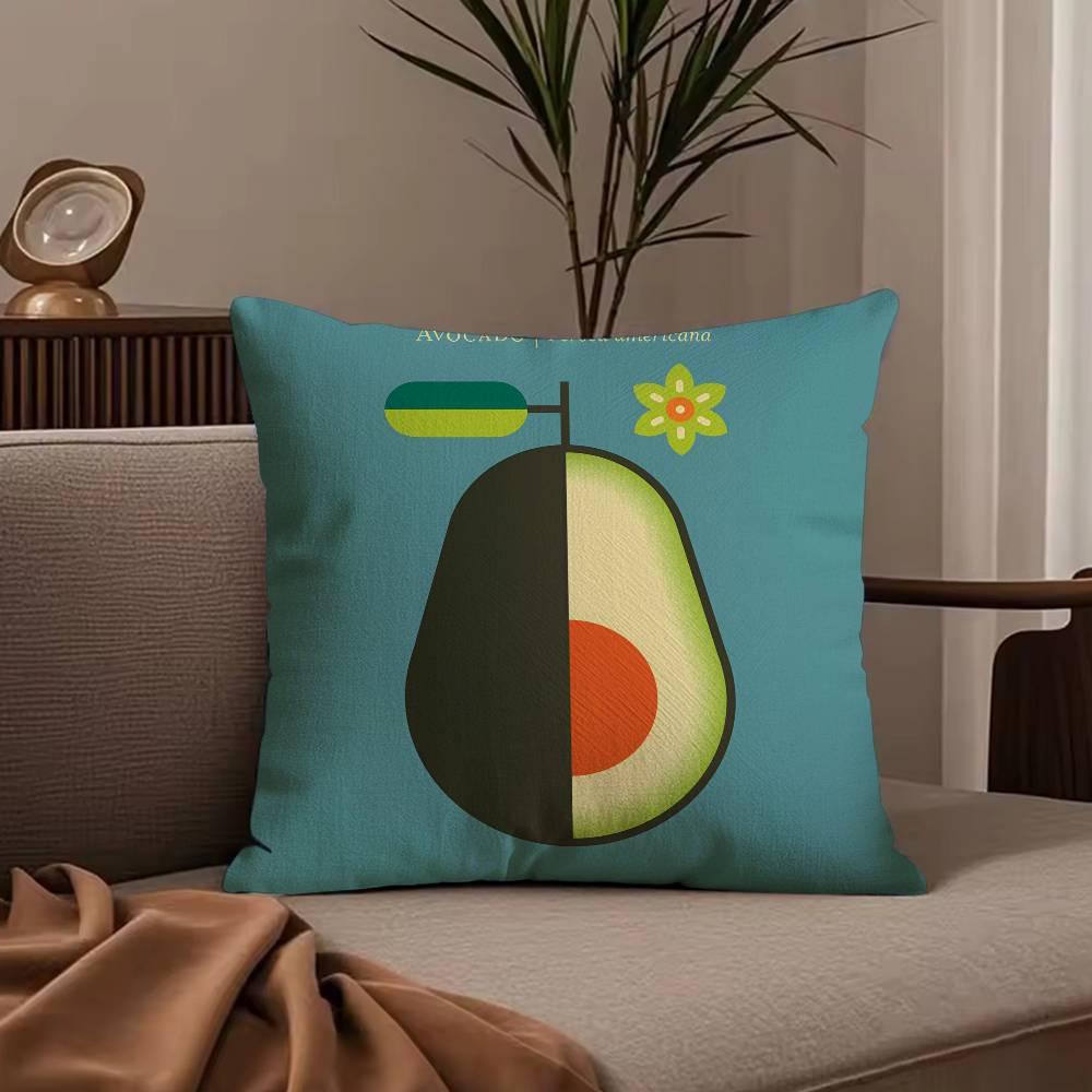 Vegetable Lovely Simple Pillow Case Anti-dustmite Pillowcase Invisible zipper silky short plush Sofa cushion cover
