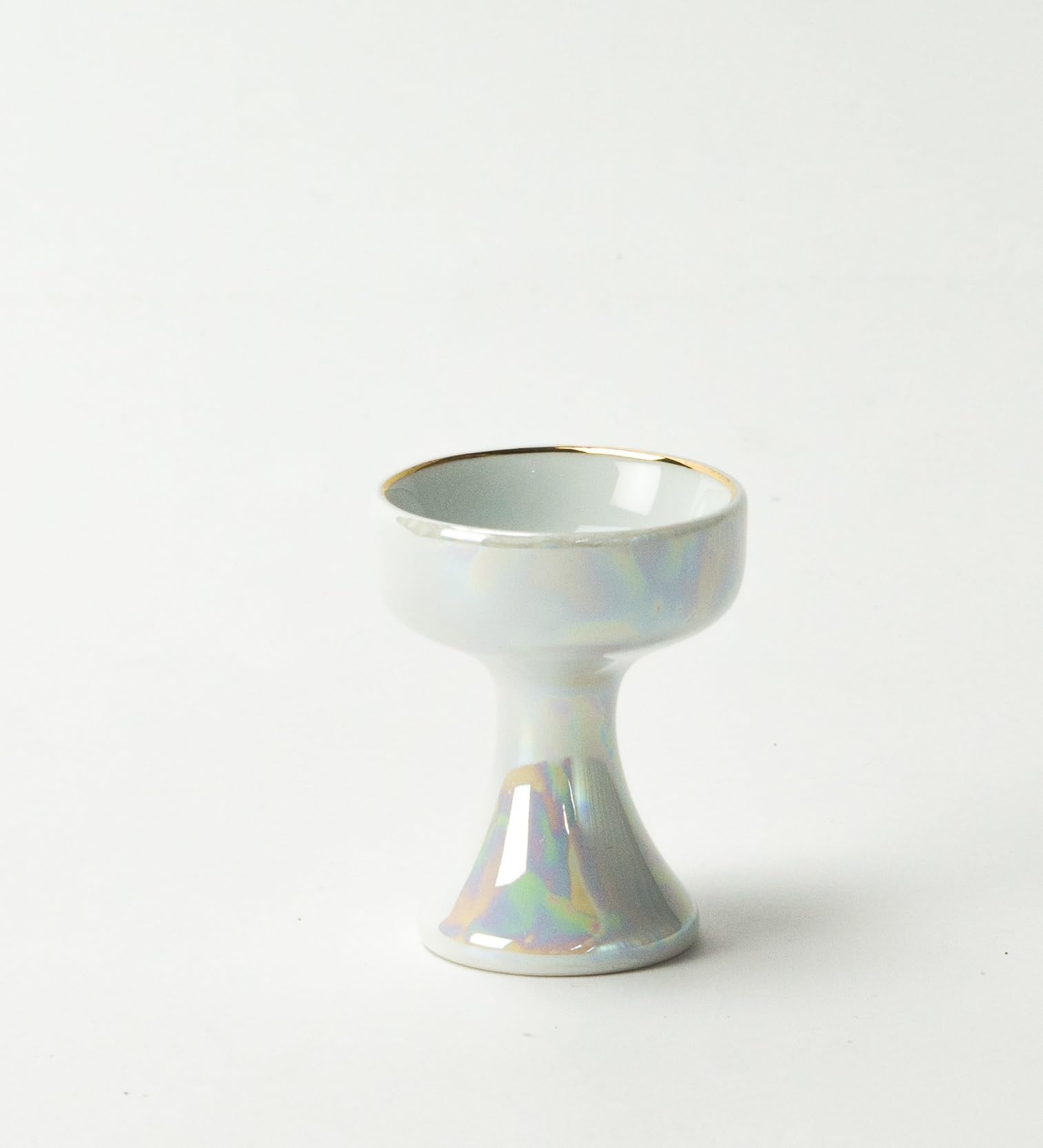 

Kongodo [Arita-yaki Pearl Buddhist Altarware] Ceramic Stand Made in Japan (Rice Bowl)