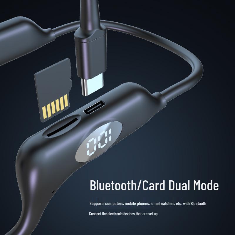 Fenshi 03 Bluetooth In-Ear Sports Air Conduction Earphones with Dual-Channel Stereo and Card Slot Compatibility.