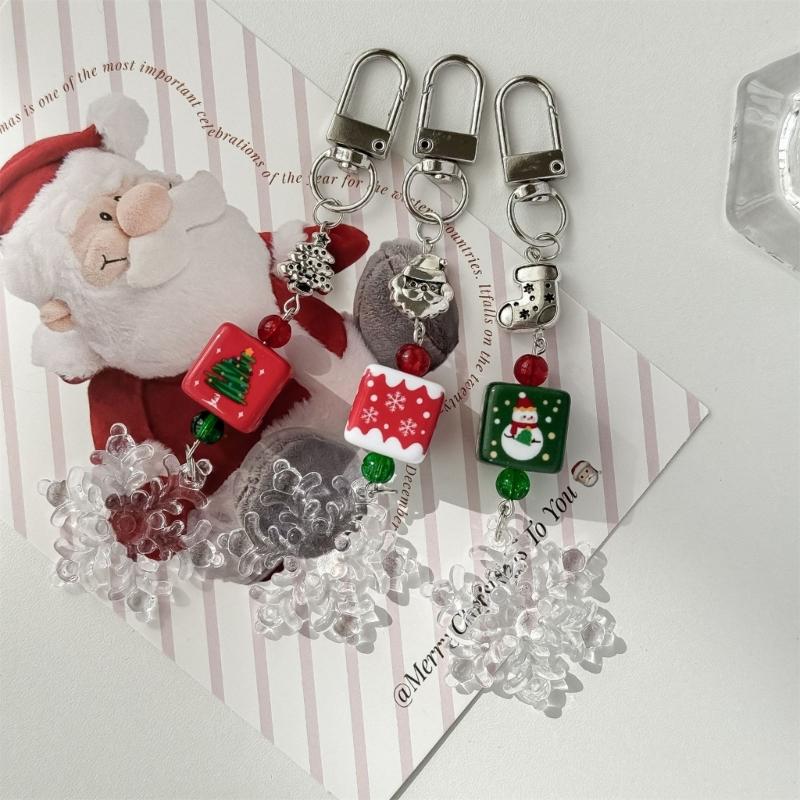 Festival Christmas Bead Mobile Strap Phone Pendant Alloy Phone Strap Resin Alloy Texture Perfect for Bags or Keys