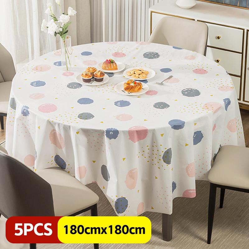 Disposable Tablecloths, Thickened Plastic Film, For Home And Hotel Use, Rectangular And Round Tablecloths, Dining Tablecloths.