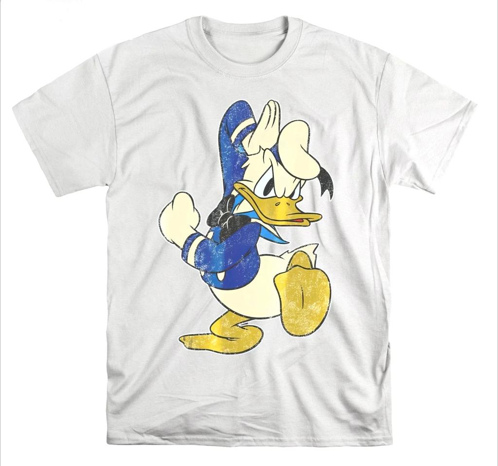 Funny Retro Donald Duck Quack t Shirt Cartoon Unisex summer cotton top tee Short Sleeve Couple Oversized Casual Unisex