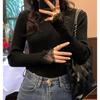 [TASOGARA] Knit Tops Ladies Inner Sweater Spring Autumn Winter High Neck Cashmere Touch Convenient To Layer Easy To Mix and Match Dress Slimmer Plain