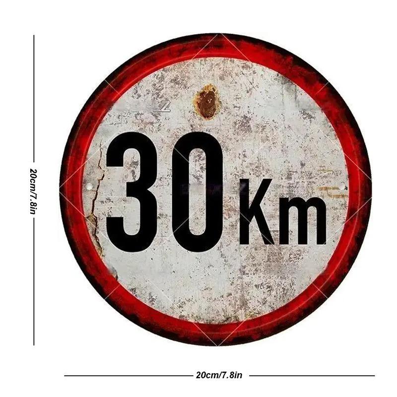 Holzschild „STOP“ mit Warnung, rund, für Garage, Vintage, Holzschild, Blechschild, Wanddekoration für Zuhause, Bar, Kneipe, Ladenschild, Männerhöhle, Yad, Outdoor, für Tür