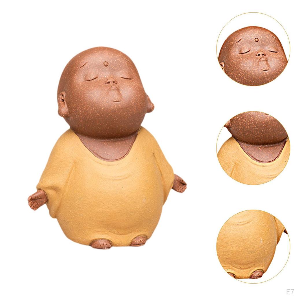 Kleine Mönchsstatue ,Mönchsornament ,Handwerk ,Schreibtischfigur Buddha-Skulptur für Schlafzimmer ,Büro