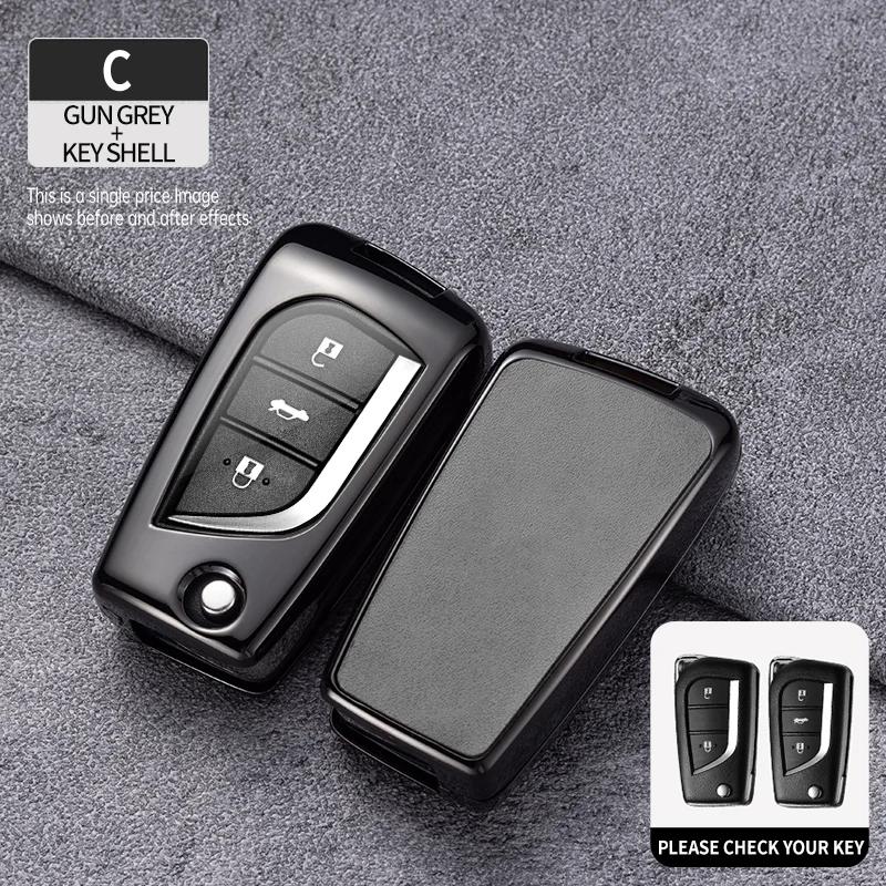 

Zinc Alloy Car Key Case Cover for Toyota Hilux Corolla Avensis Prado Fortuner RAV4 CHR Shell Accessories