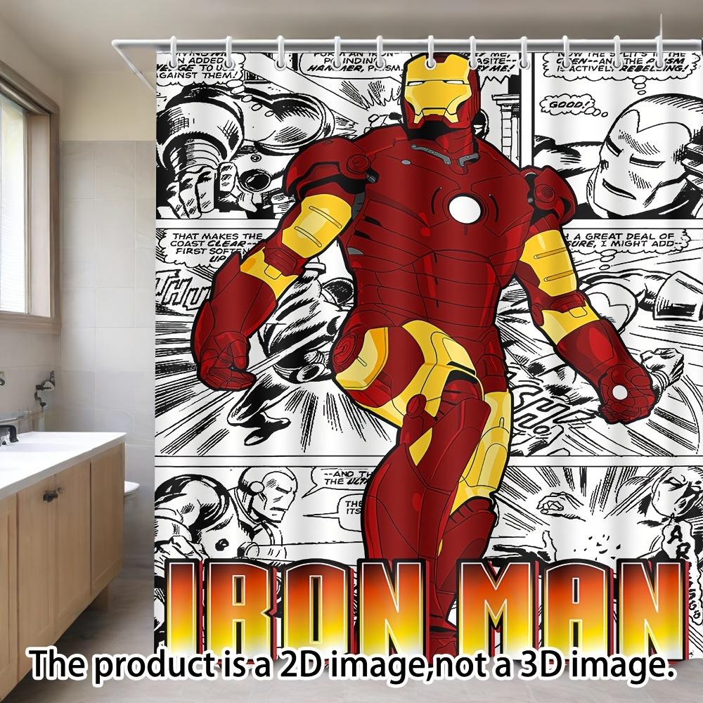 

1pc Marvel Officially Licensed Iron for Man Superhero Shower Curtain - Comic Book with Iron for Man s Iconic & Suit, Bath Curt 90x180cm