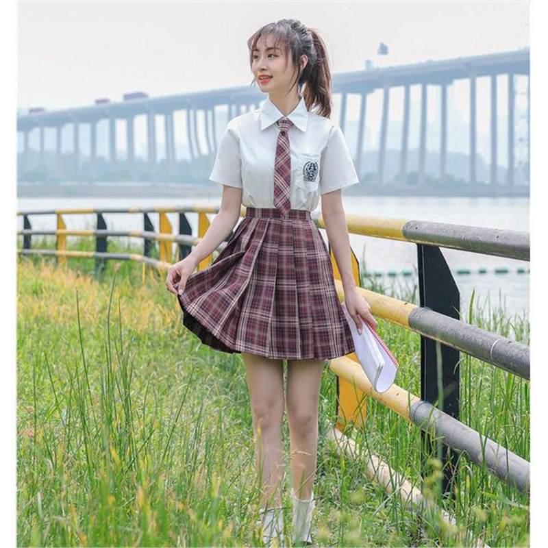 Original Haohai Milk White Square Neck College Style JK Uniform Shirt 2024