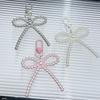 1PC Korean-Style Minimalist Phone Case Versatile Faux Pearl Dainty Keychain Trendy Bow Chic Charm Elegant 10x6cm