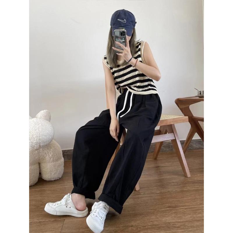 

Рабочие брюки для женщин на осень и лето, высокая талия, облегающие, японский ленивый стиль, свободные повседневные брюки-морковки XXL